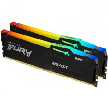 Модуль пам'яті для комп'ютера DDR5 64GB (2x32GB) 5600 MHz Beast RGB Kingston Fury (ex.HyperX) (KF556C36BBEAK2-64)