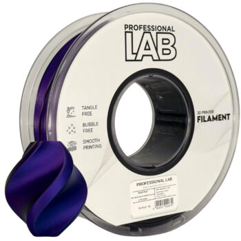 Філамент Professional Lab PLA Silk 1.75mm 1кг Tri Color, Blue, Purple, Black